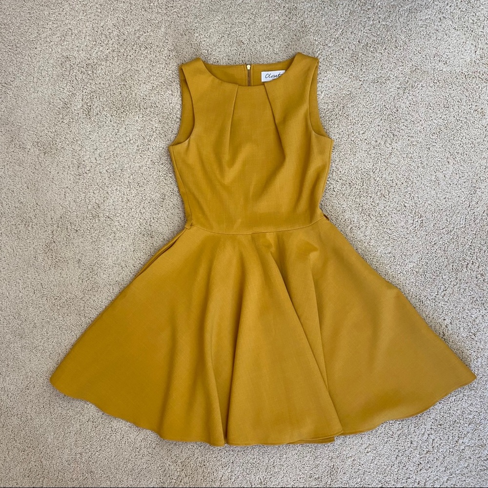 Closet London Fit & Flare Pleated Dress